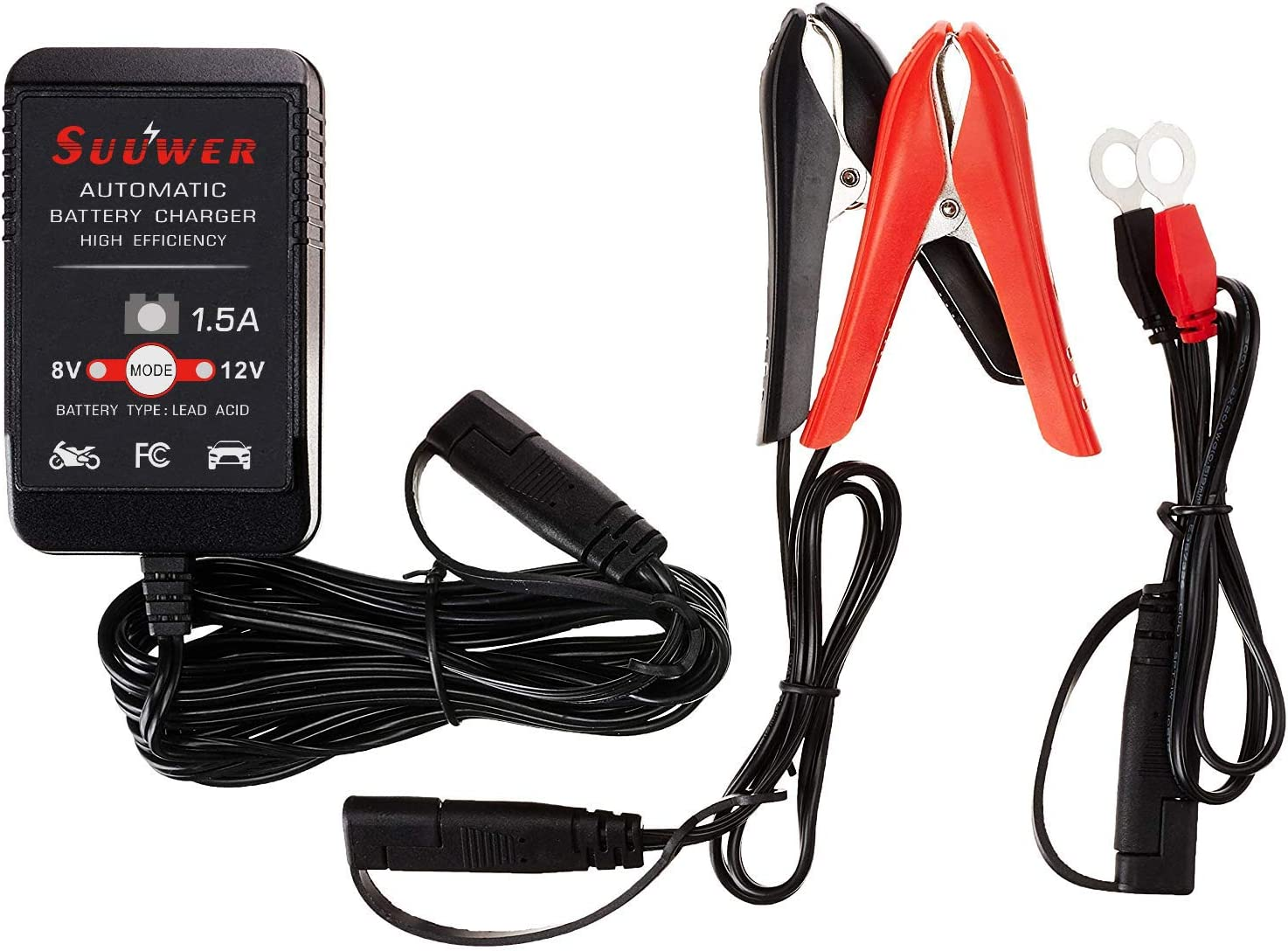 1.5-Amp Trickle Charger 8V/12V Fully-Automatic Smart Battery Charger/Maintainer
