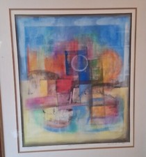 Ernst Peter Rade Original Acryl/Tempera " Halber Mond am Brunnenrand" v. 1987