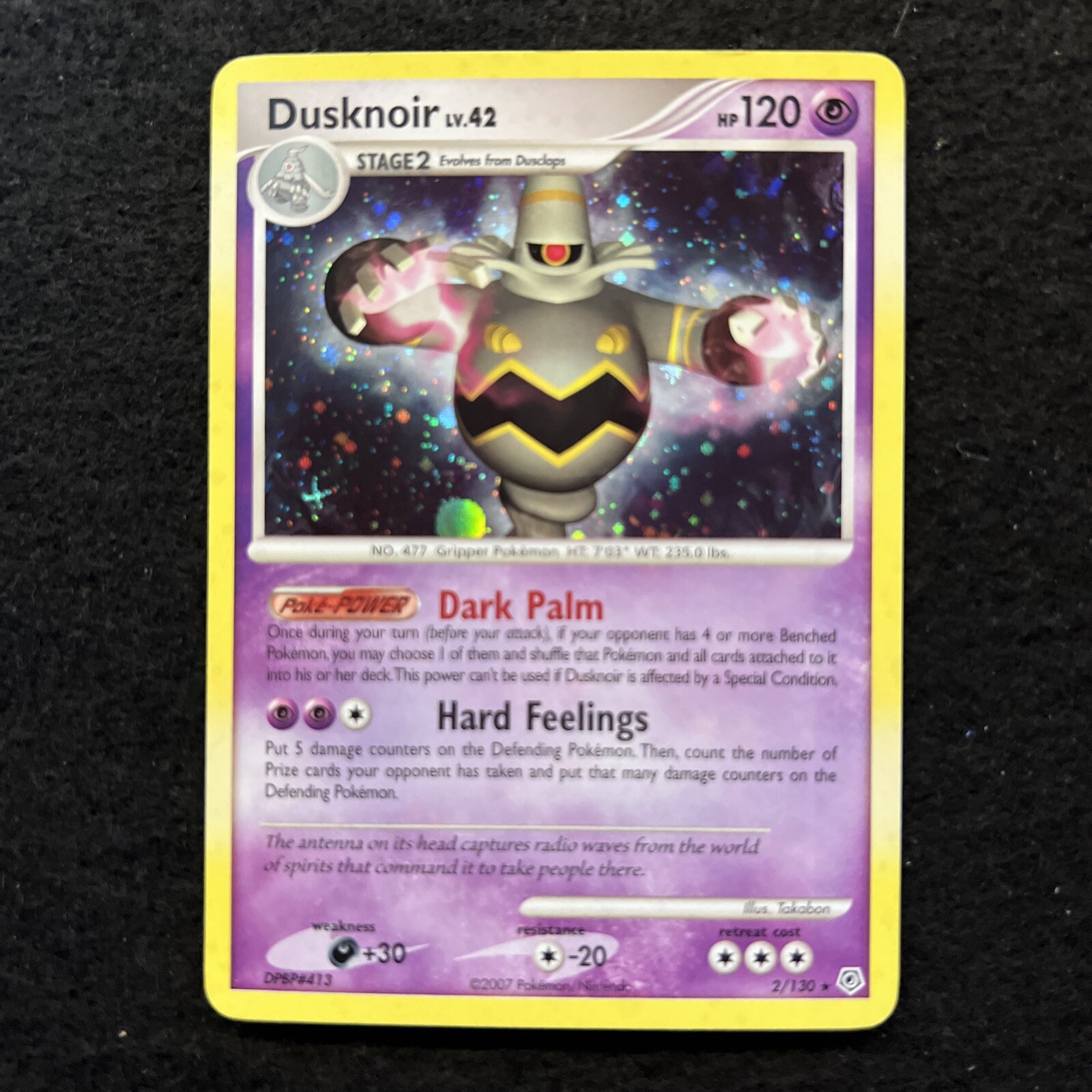 Pokemon DUSKNOIR 2/130 (Holo Rare) Diamond Pearl - LP/Light Play