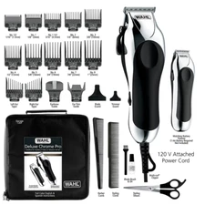 WAHL Deluxe Chrome Pro All In One 25 Piece Haircut And Touch Ups Original Kit