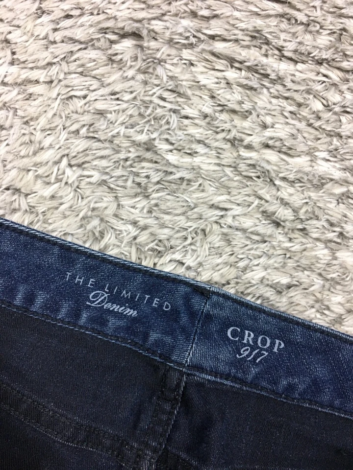 Pantalones de mezclilla The Limited Crop 917 para mujer talla 8 azul lavado oscuro mezcla de algodón Foto 4 de 4