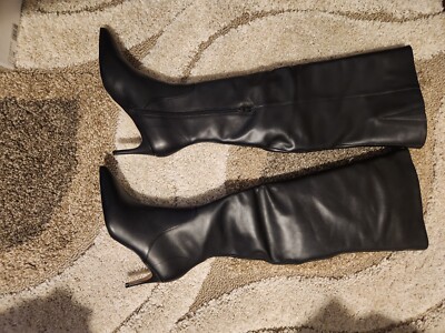 Charles David Thigh High Black Leather Boots Size 11 New | eBay