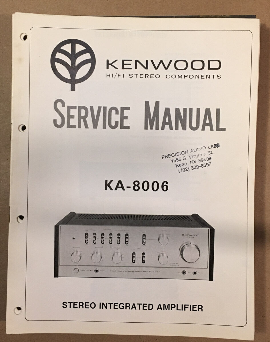 Kenwood KA-8006 Amplifier Service Manual *Original*