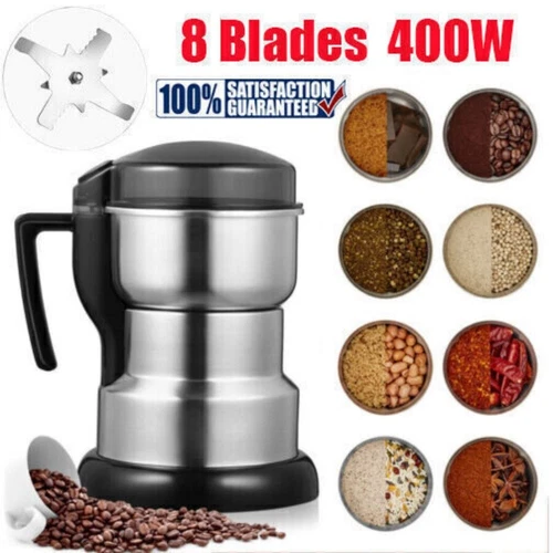 Electric Coffee Grinder Grinding Milling Bean Nut Spice Matte Blender Dry 400W