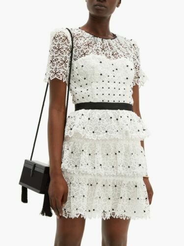 Self Portrait floral chain mini dress black one arm, new with tag never  worn | eBay UK