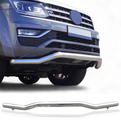 FOR VW AMAROK V6 2017-22 STX STAINLESS STEEL 70MM FRONT TWISTED SPOILER CITY BAR - Picture 7 of 7