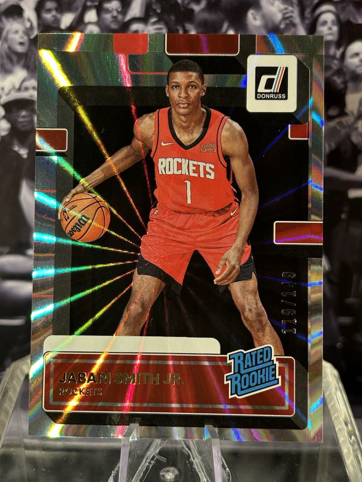 2022-23 Donruss Jabari Smith Jr. Rated Rookie /149 Laser Holo #203 RC Rockets SP