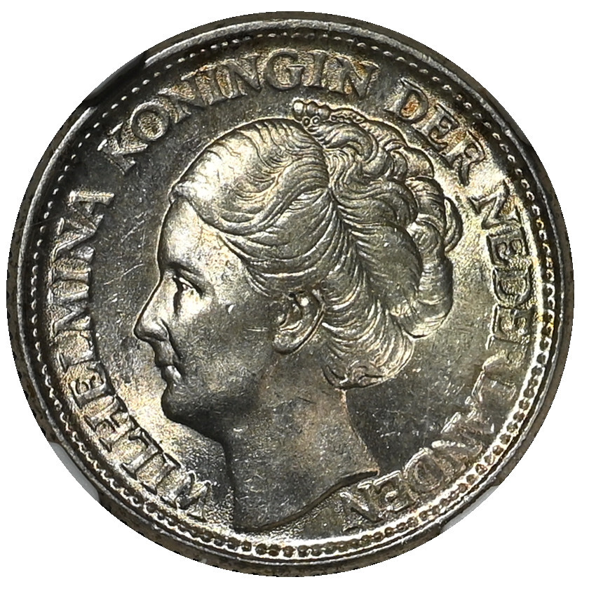 NETHERLANDS Wilhelmina I 25 Cents 1945-P NGC MS63 Rare Date | eBay