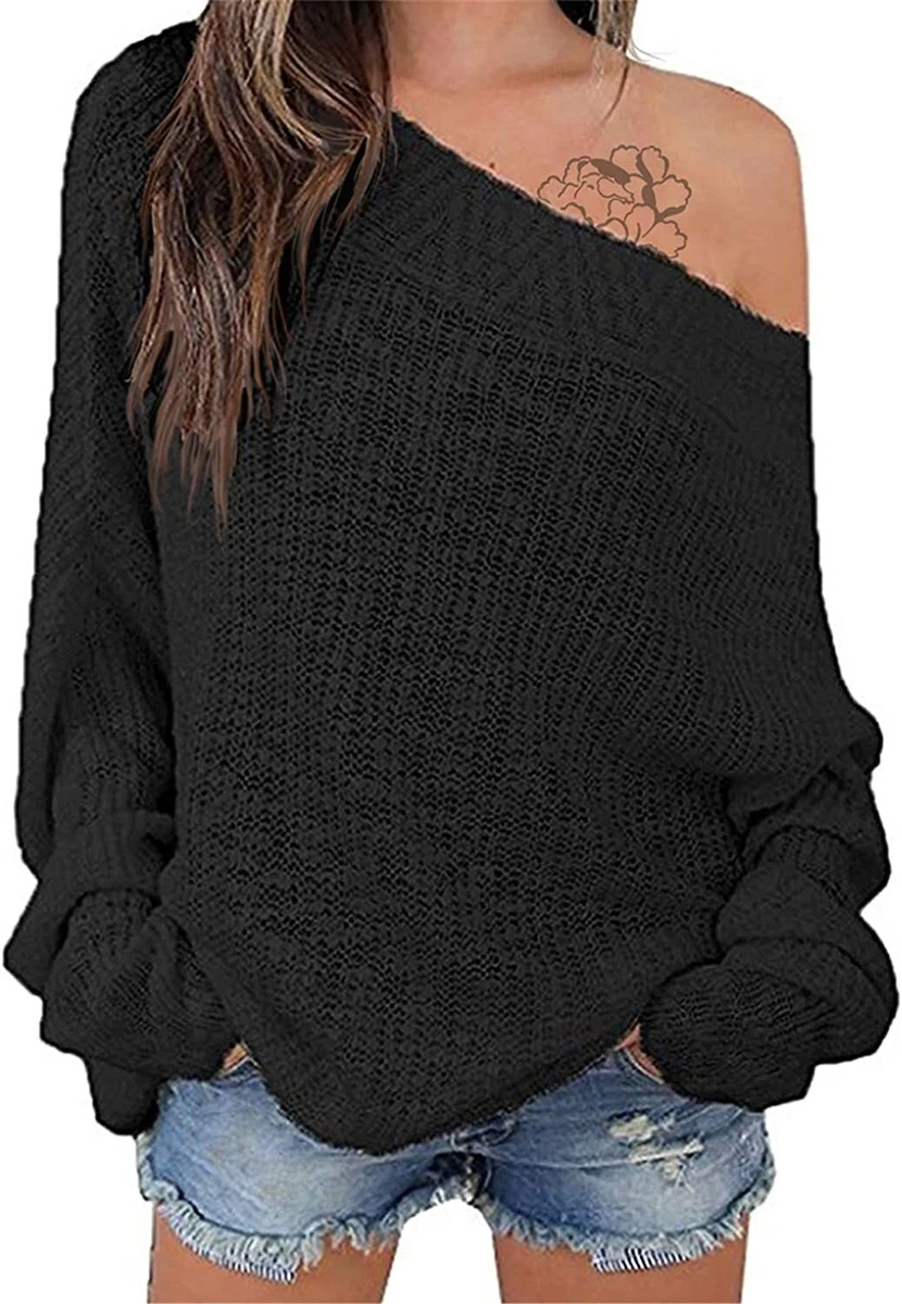 Oversized drop outlet shoulder sweater