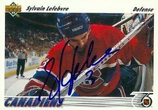 Sylvain Lefebvre autographed Hockey Card Montreal Canadiens 1991 Upper Deck #171