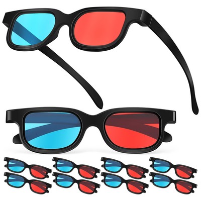  10 Pcs Red and Blue Glasses 3d Kids Party Eyewear Cinema Screen Child