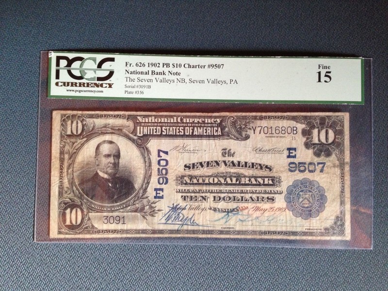 The Seven Valleys National Bank Seven Valleys Pa Large 1902 PB York Co RARE