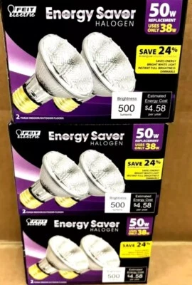 6-Pack FEIT Electric Energy Saver 50W Replacement PAR20 Indoor/Outdoor Bulbs