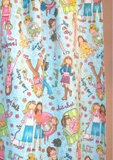 CUSTOM MADE SHOWER CURTAIN - TEENAGE GIRLS PRINT - YOUR CHOICE OF COLOR