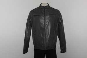 Fried Denim Men's Stretch And Comfort Faux Leather Jacket Gray | eBay