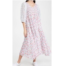 LoveShackFancy Analia Midi Dress Multi Cream Symphony Women's Size M