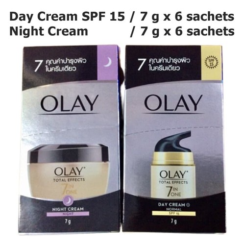 Olay Total Effects 7 in 1 Day Cream SPF 15 & Night Cream Skin Care (6 sachets x - Picture 5 of 8