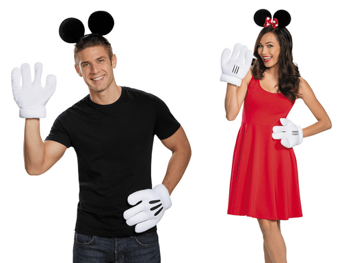 IZoeL Minnie Mickey Oreilles 2X Souris Oreille Bandeau 4X Gants Blancs