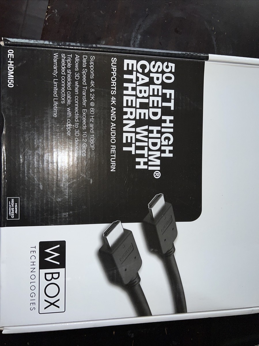 W BOX Technologies 0E-HDMI50 50FT High Speed HDMI Cable with