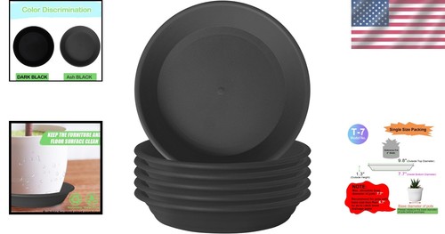 Durable 10" Plant Saucer 6-Pack - Ideal for Indoor & Outdoor Flower Pots - Picture 2 of 10
