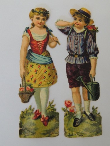 Lot De 11 Chromos Anciens XIXe - Anges, Chats, Victorien - Oblaten Glanzbild