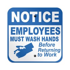 Aluminum Square Metal Sign Restroom Bathroom and Lunchroom Weatherproof Street