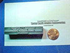 UNITED STATES AVIATION UNDERWRITERS INC. Wings Logo OLD Letterpress Printers Cut