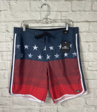 NEW O'NEILL Mens American Flag Boardshorts Swimsuit Size 34
