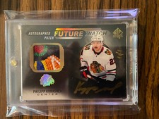 2020-21 sp authentic hockey philipp kurashev future watch gold patch auto 1/1 
