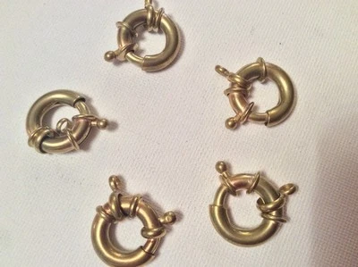 5 Federringverschlüsse XXL 20 mm goldfarben (8/4) - Bild 1 von 3