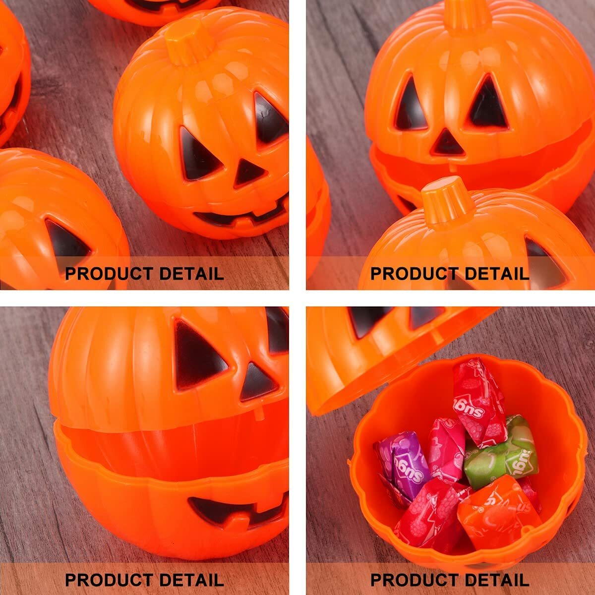 4 x Pumpkin Hunt Filler Toys Fill With Sweets Candy Halloween Boo