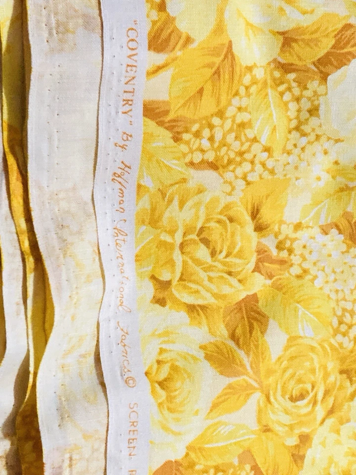 Telas internacionales Conventry Hoffman tono sobre tono rosas amarillas 2,25 Y x 44"W Foto 3 de 3