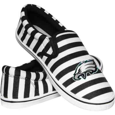 Philadelphia Eagles Canvas Slip-On Shoes FOCO White/Navy Women's Size 7 - 8