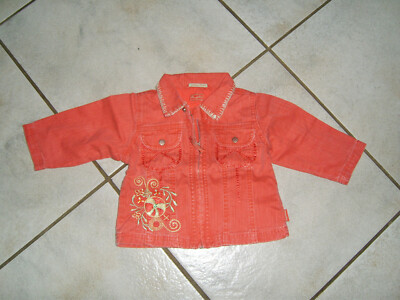 Super Jeans-Jacke PAMPOLINA Gr.74 rost rot Stickerei Reißverschluß w.Neu