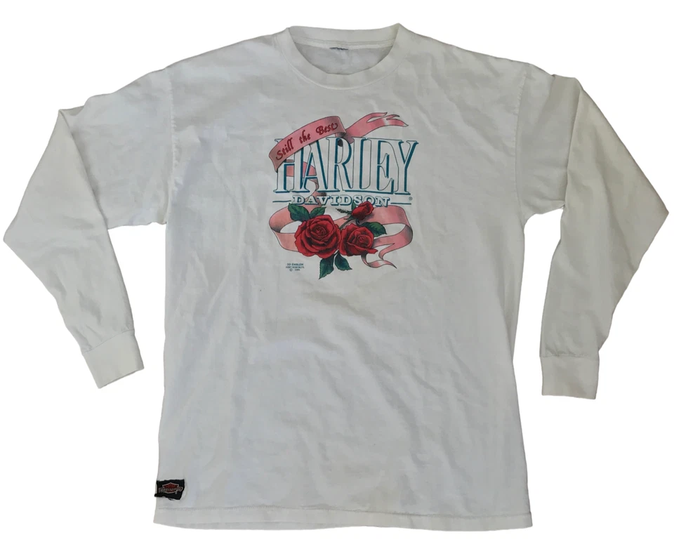 Camiseta De Colección Años 90 Harley Davidson Emblema 3D XL Sigue siendo la Mejor Valorada TX Motociclista Foto 2 de 4
