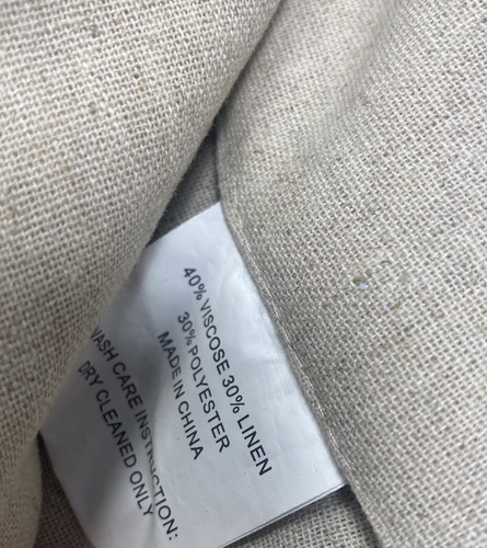 1 Single Luxury Linen Blend Panel Drape Curtain 94" Long Flax Natural Beige Home - Picture 2 of 4