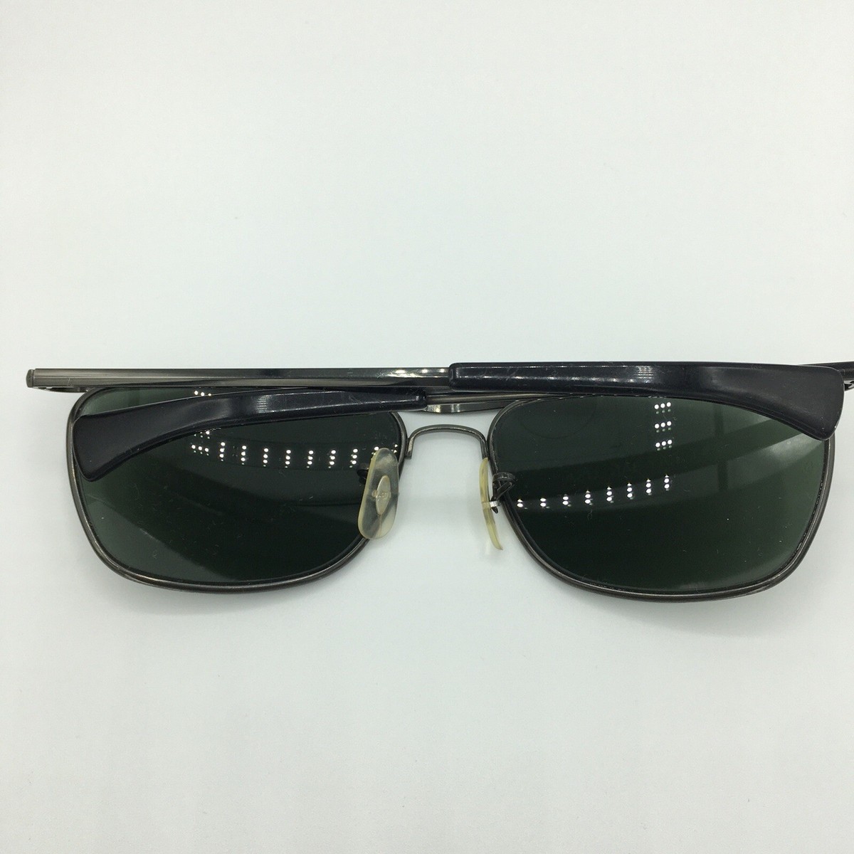 VINTAGE B&L RAY BAN W1308 G15 BLACK RECTANGULARS OLYMPIAN II DLX