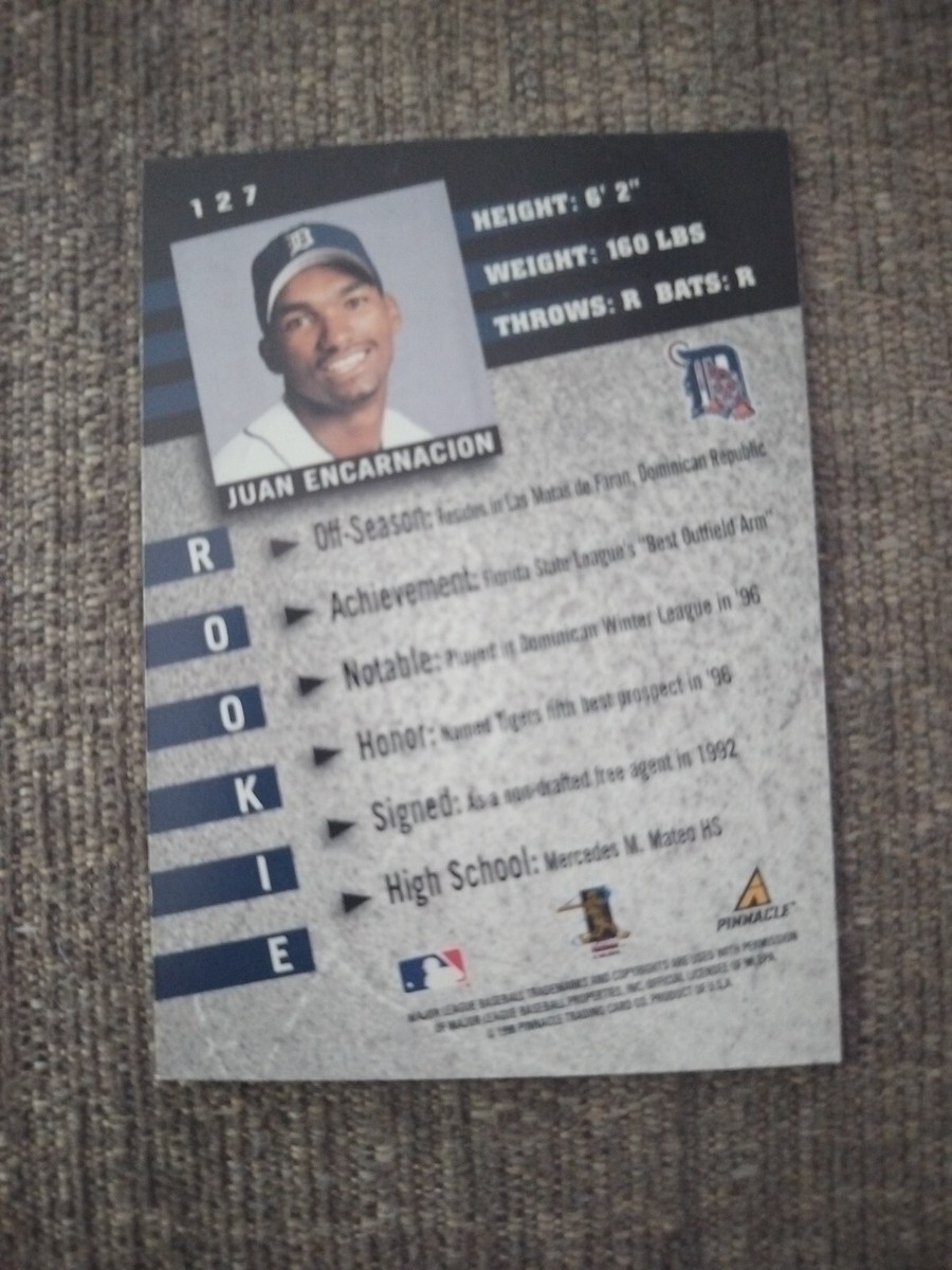 Juan Encarnacion 1998 Pinnacle Inside CLUB EDITION Rookie Card