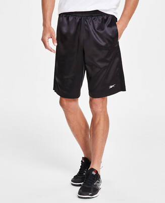 Reebok Men's Regular fit Drawstring Shorts Moisture Wicking  Black  Medium