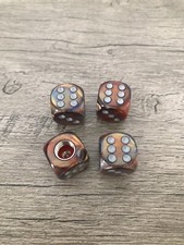 Gold Silver Slate Dice 4X Tire Wheel Valve Stem Caps Bicycle Bike Car Truck Auto