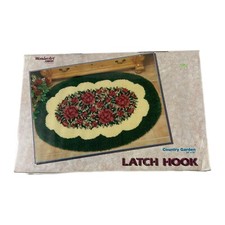 WonderArt Latch Hook Kit  Country Garden  Roses 34x50 Multicolor Oval Sealed