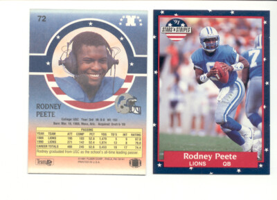 1991 Fleer SS Stars 'n Stripes RODENY PEETE Detroit Lions Card | eBay