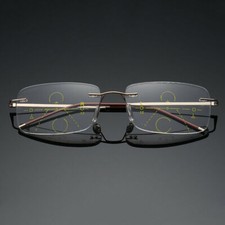 Rimless Progressive Multifocal Reading Glasses Smart Utralight Dual-use Eyewear