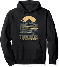 Truckers For Trump 2024 Election Support Trump 2024 Unisex Hooded Sweatshirt