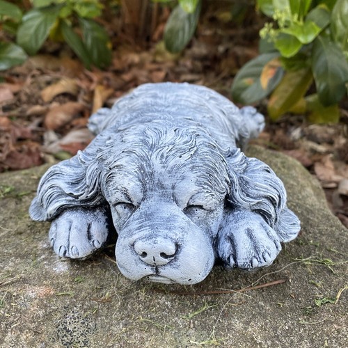 Cavoodle Cavalier King Sleeping Memorial Statue Ornament Animal Concrete Garden - Picture 2 of 7