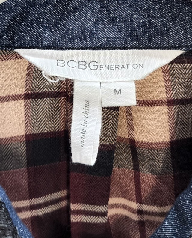 Women's BCBGeneration Sequin Plaid Button Down Ch… - image 6