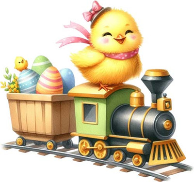 Farbe Ostern Huhn Zug Wandbild Schlafzimmer Kinderzimmer Vinyl Aufkleber Abziehbild 6 Größen