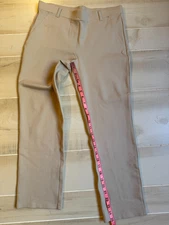 QUINCE ponte tan beige pull on rayon blend pants size M X petite women's 25"