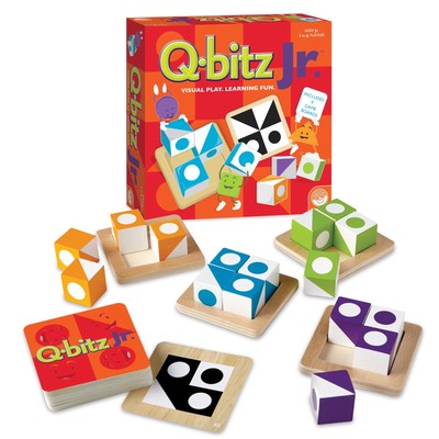 Mindware, Q-bitz Jr, Miniature Game, Ages 5+, 2-4 Players, 15 Minutes Playing Ti