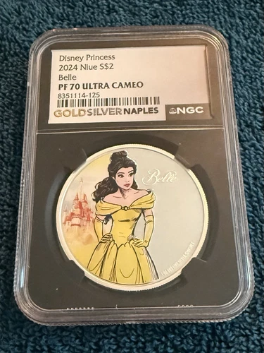 2024 Niue Disney Princess Belle 1oz. Silver Proof Coin PF70 Ultra Cameo NGC